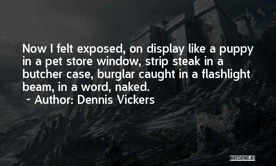 Dennis Vickers Quotes: Now I Felt Exposed, On Display Like A Puppy In A Pet Store Window, Strip Steak In A Butcher Case,