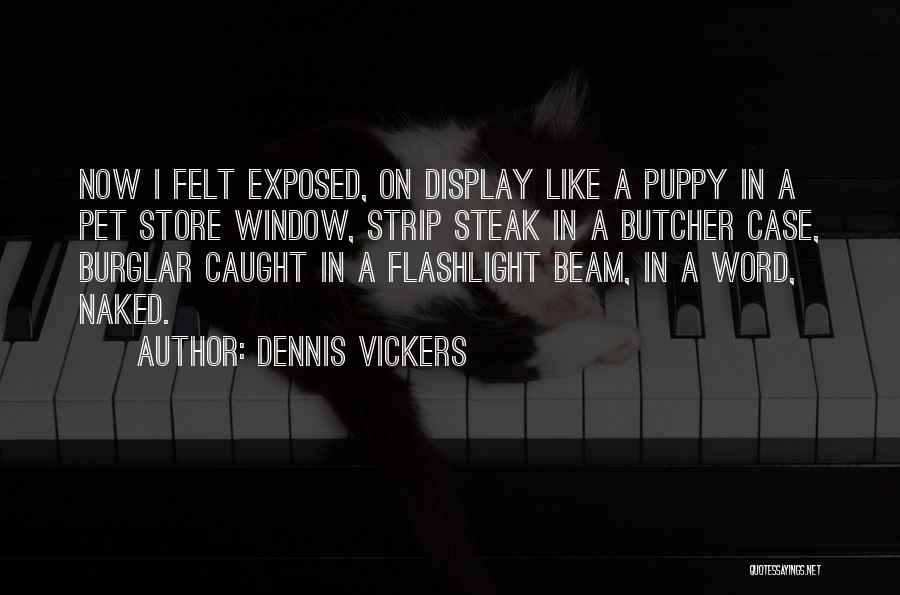 Dennis Vickers Quotes: Now I Felt Exposed, On Display Like A Puppy In A Pet Store Window, Strip Steak In A Butcher Case,