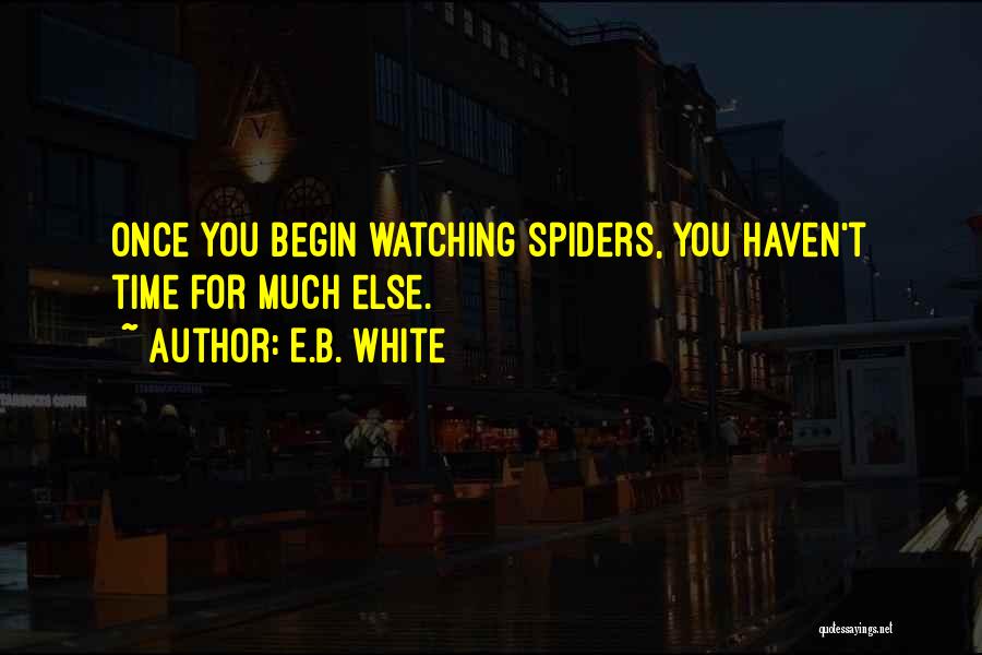 E.B. White Quotes: Once You Begin Watching Spiders, You Haven't Time For Much Else.