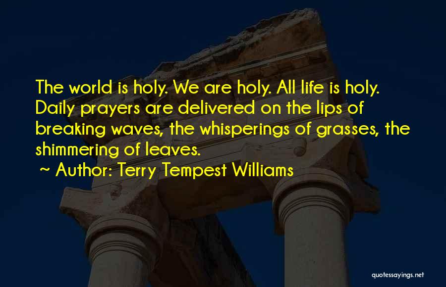 Terry Tempest Williams Quotes: The World Is Holy. We Are Holy. All Life Is Holy. Daily Prayers Are Delivered On The Lips Of Breaking