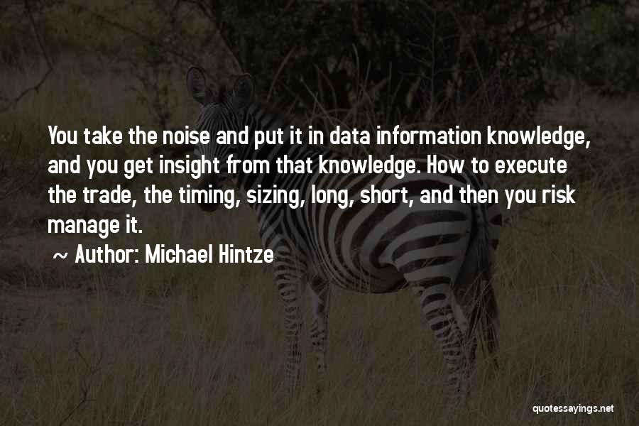 Michael Hintze Quotes: You Take The Noise And Put It In Data Information Knowledge, And You Get Insight From That Knowledge. How To