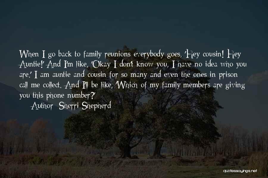 Sherri Shepherd Quotes: When I Go Back To Family Reunions Everybody Goes, 'hey Cousin! Hey Auntie!' And I'm Like, 'okay I Don't Know