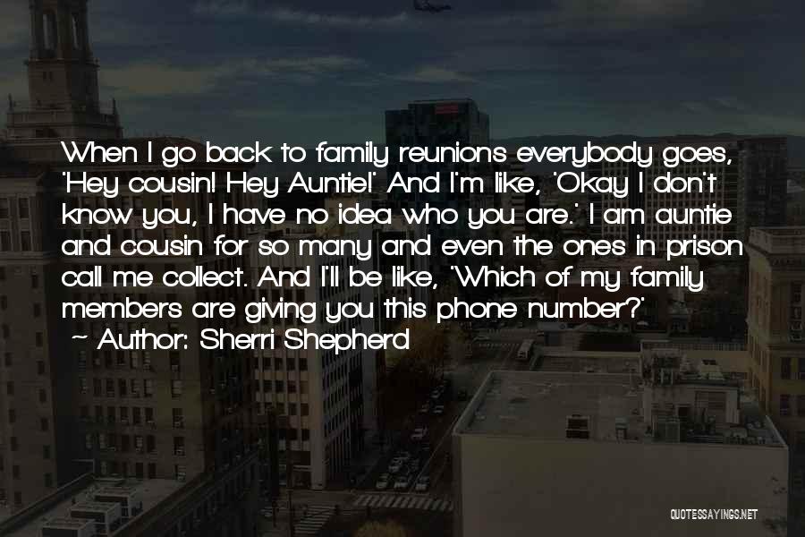Sherri Shepherd Quotes: When I Go Back To Family Reunions Everybody Goes, 'hey Cousin! Hey Auntie!' And I'm Like, 'okay I Don't Know