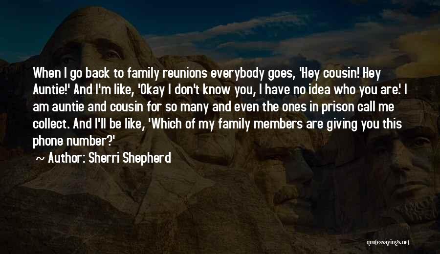 Sherri Shepherd Quotes: When I Go Back To Family Reunions Everybody Goes, 'hey Cousin! Hey Auntie!' And I'm Like, 'okay I Don't Know