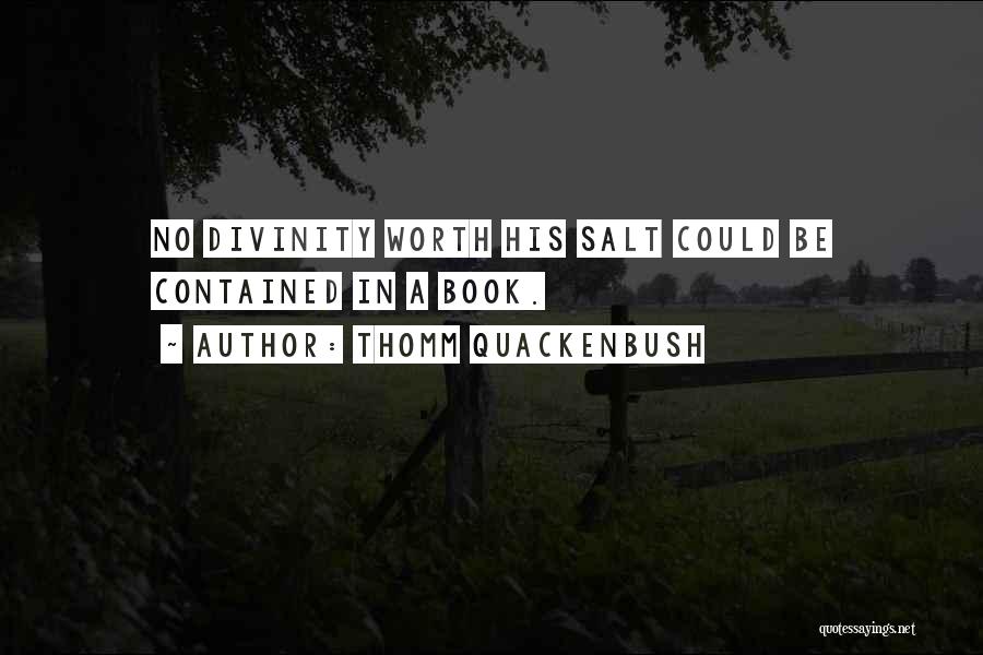 Thomm Quackenbush Quotes: No Divinity Worth His Salt Could Be Contained In A Book.