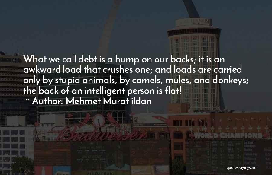 Mehmet Murat Ildan Quotes: What We Call Debt Is A Hump On Our Backs; It Is An Awkward Load That Crushes One; And Loads