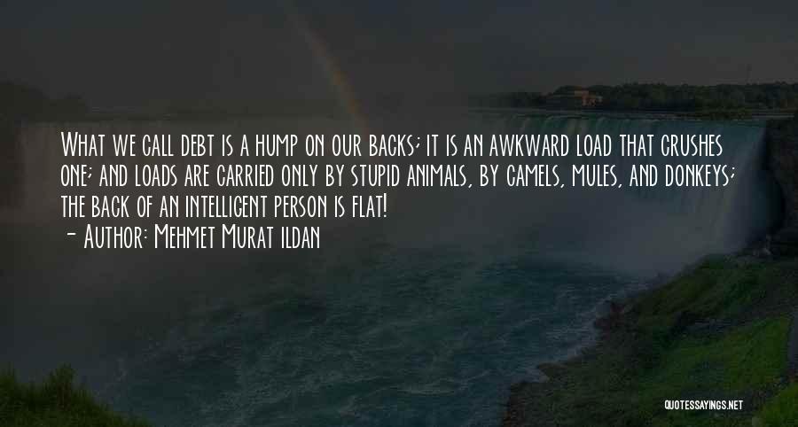 Mehmet Murat Ildan Quotes: What We Call Debt Is A Hump On Our Backs; It Is An Awkward Load That Crushes One; And Loads