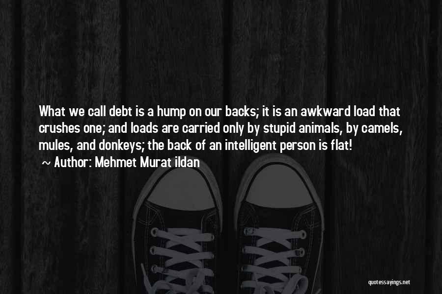 Mehmet Murat Ildan Quotes: What We Call Debt Is A Hump On Our Backs; It Is An Awkward Load That Crushes One; And Loads