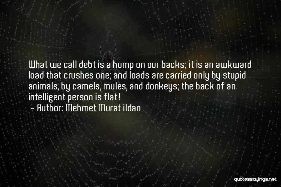 Mehmet Murat Ildan Quotes: What We Call Debt Is A Hump On Our Backs; It Is An Awkward Load That Crushes One; And Loads