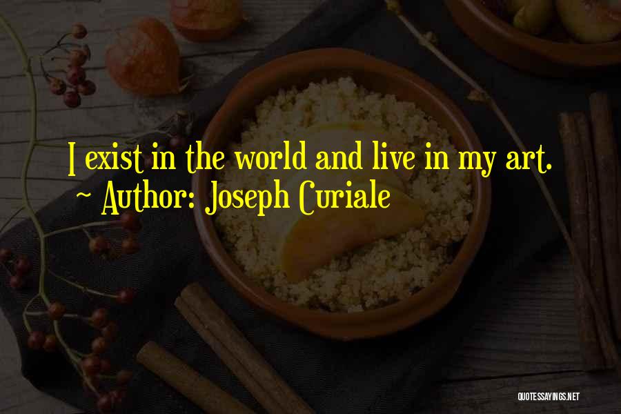 Joseph Curiale Quotes: I Exist In The World And Live In My Art.