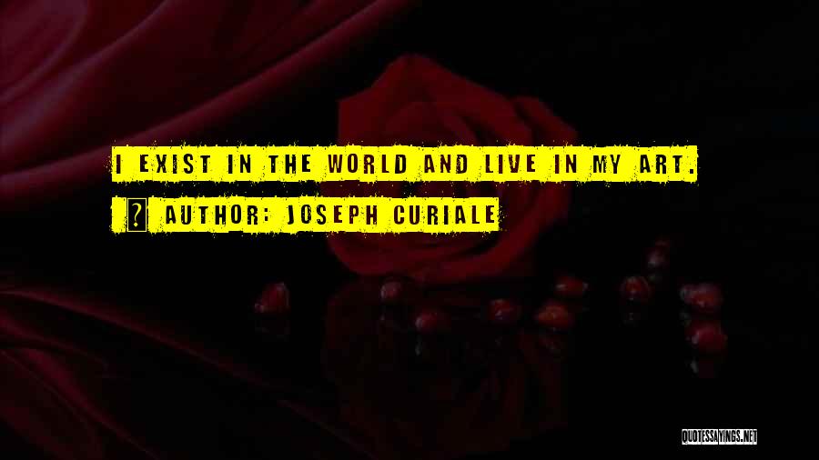 Joseph Curiale Quotes: I Exist In The World And Live In My Art.