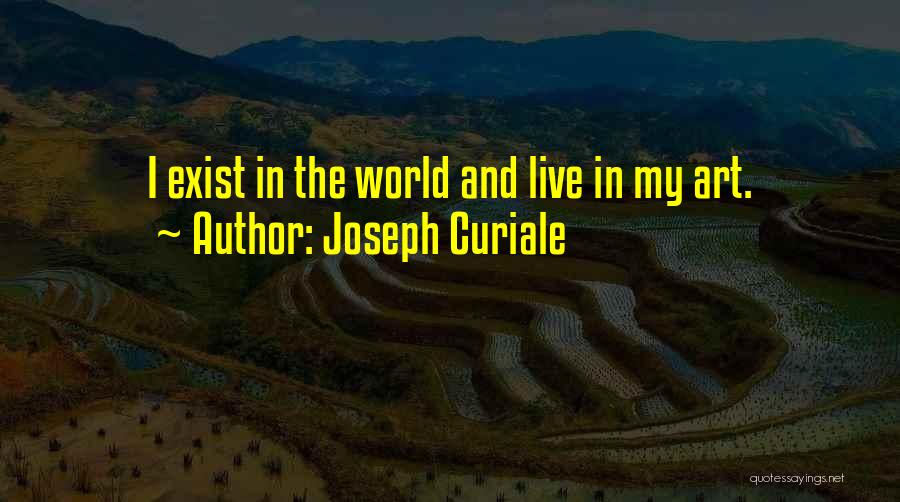 Joseph Curiale Quotes: I Exist In The World And Live In My Art.