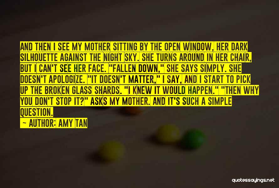 Amy Tan Quotes: And Then I See My Mother Sitting By The Open Window, Her Dark Silhouette Against The Night Sky. She Turns