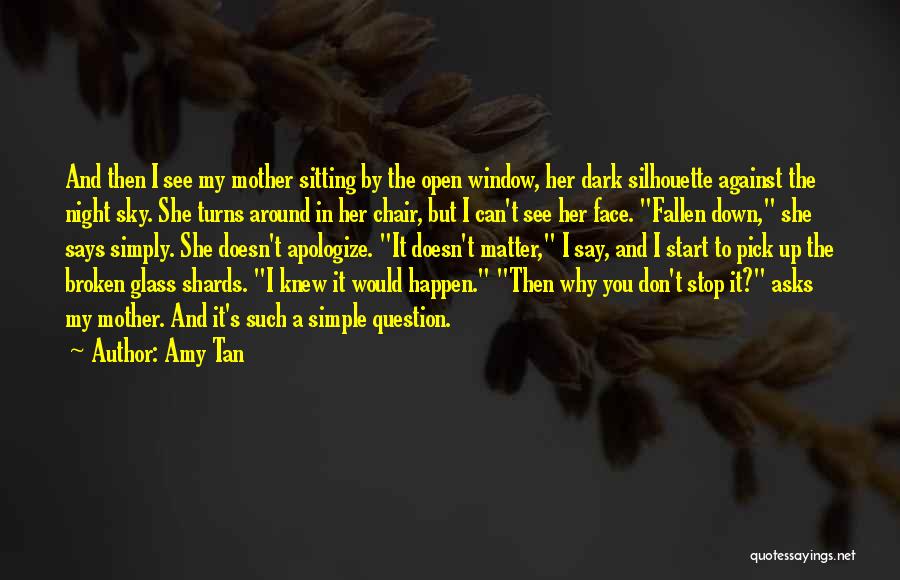 Amy Tan Quotes: And Then I See My Mother Sitting By The Open Window, Her Dark Silhouette Against The Night Sky. She Turns