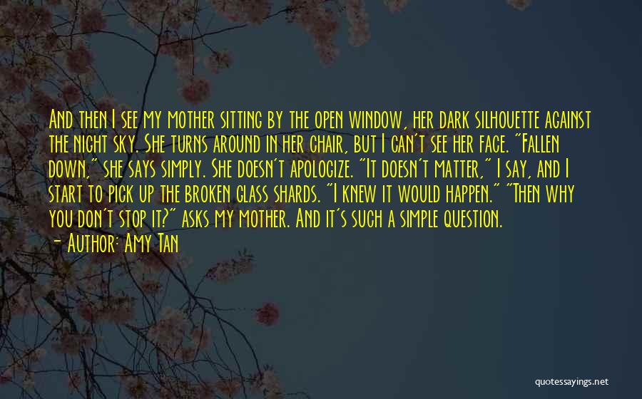 Amy Tan Quotes: And Then I See My Mother Sitting By The Open Window, Her Dark Silhouette Against The Night Sky. She Turns