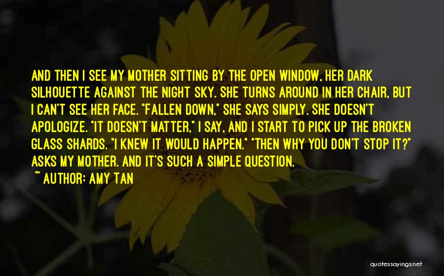 Amy Tan Quotes: And Then I See My Mother Sitting By The Open Window, Her Dark Silhouette Against The Night Sky. She Turns