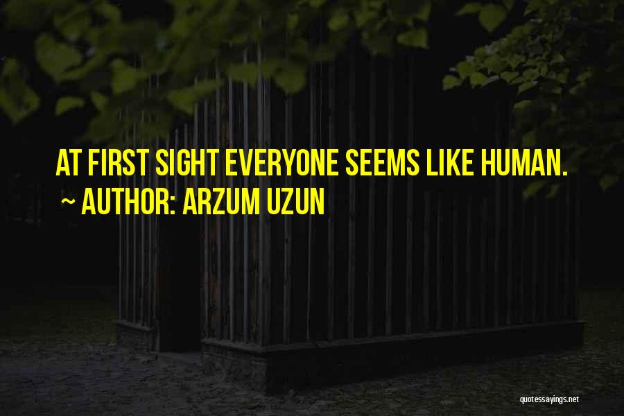 Arzum Uzun Quotes: At First Sight Everyone Seems Like Human.