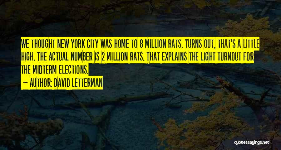 David Letterman Quotes: We Thought New York City Was Home To 8 Million Rats. Turns Out, That's A Little High. The Actual Number