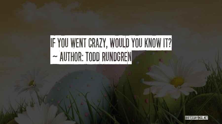 Todd Rundgren Quotes: If You Went Crazy, Would You Know It?