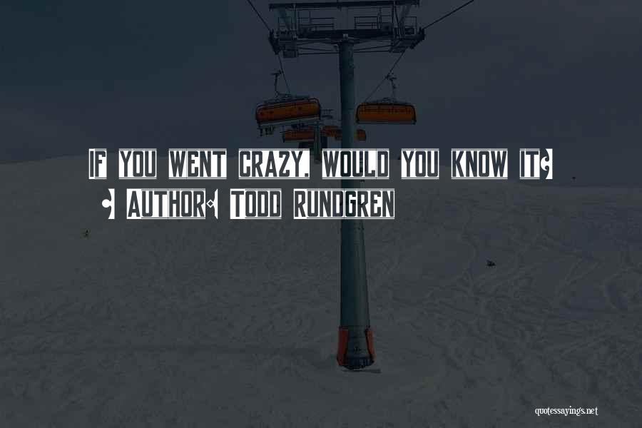 Todd Rundgren Quotes: If You Went Crazy, Would You Know It?