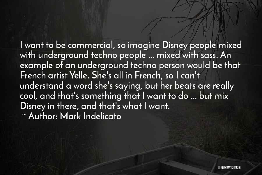 Mark Indelicato Quotes: I Want To Be Commercial, So Imagine Disney People Mixed With Underground Techno People ... Mixed With Sass. An Example