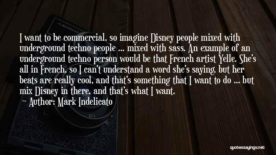 Mark Indelicato Quotes: I Want To Be Commercial, So Imagine Disney People Mixed With Underground Techno People ... Mixed With Sass. An Example