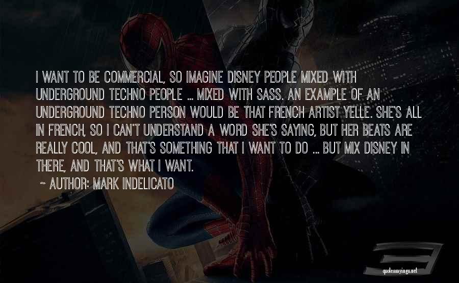 Mark Indelicato Quotes: I Want To Be Commercial, So Imagine Disney People Mixed With Underground Techno People ... Mixed With Sass. An Example