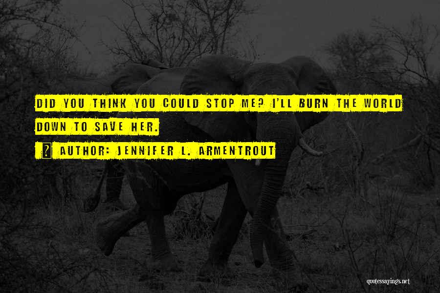 Jennifer L. Armentrout Quotes: Did You Think You Could Stop Me? I'll Burn The World Down To Save Her.