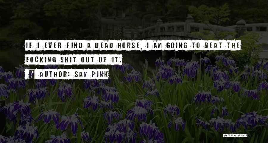 Sam Pink Quotes: If I Ever Find A Dead Horse, I Am Going To Beat The Fucking Shit Out Of It.