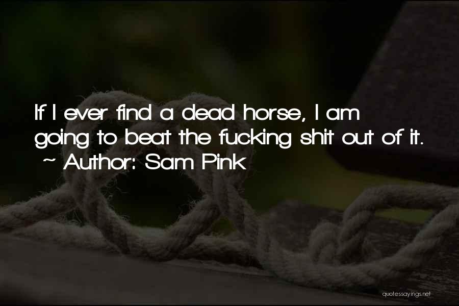 Sam Pink Quotes: If I Ever Find A Dead Horse, I Am Going To Beat The Fucking Shit Out Of It.