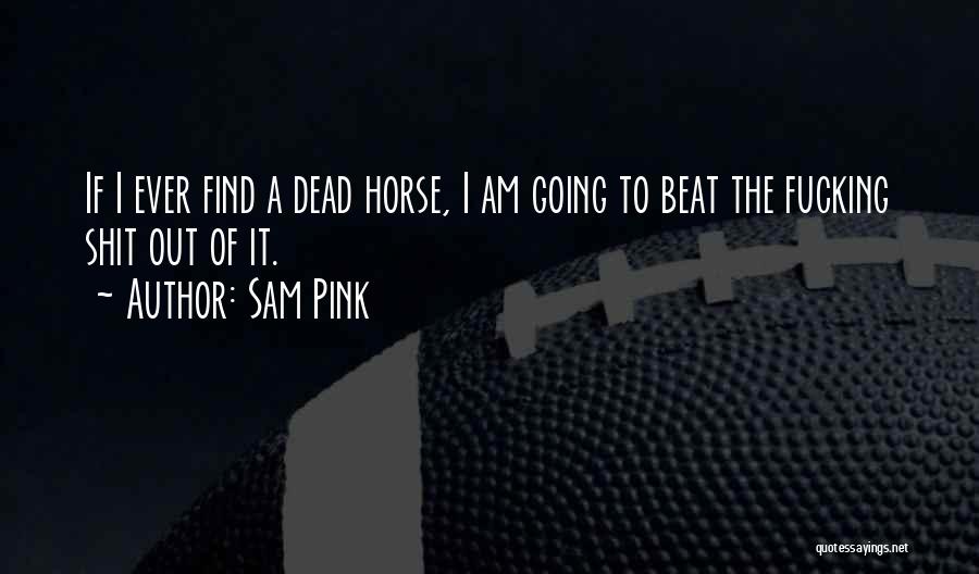 Sam Pink Quotes: If I Ever Find A Dead Horse, I Am Going To Beat The Fucking Shit Out Of It.
