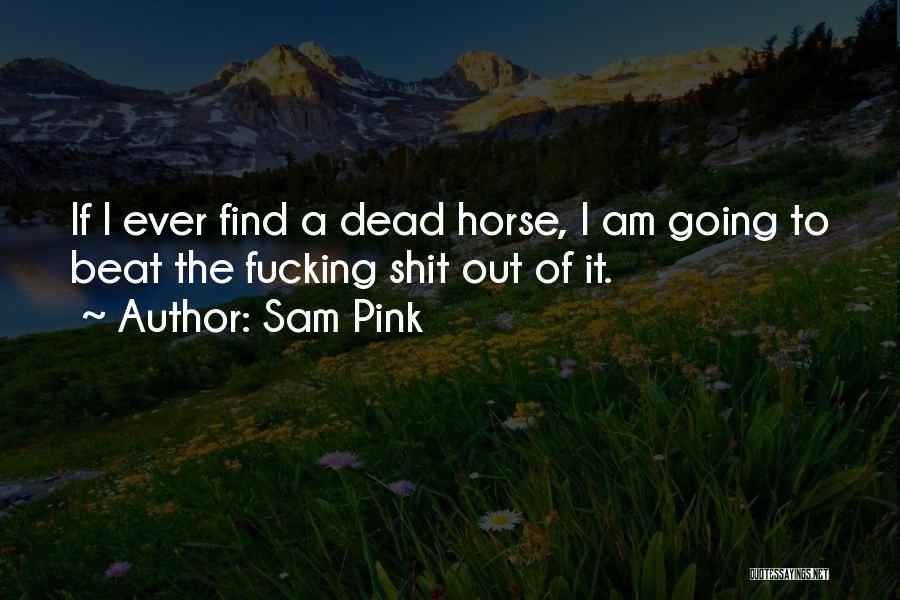 Sam Pink Quotes: If I Ever Find A Dead Horse, I Am Going To Beat The Fucking Shit Out Of It.