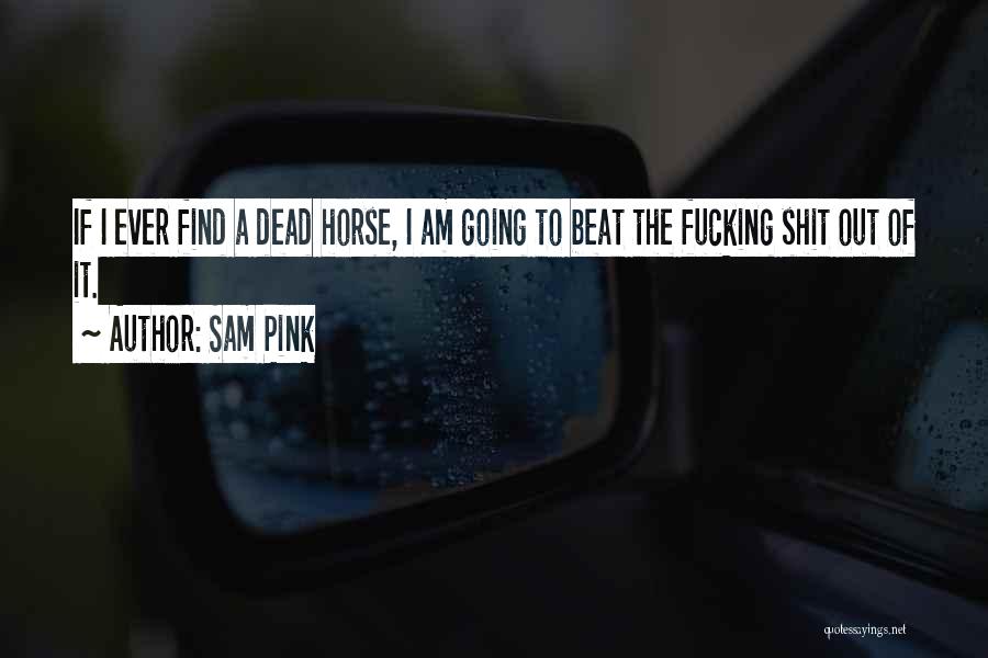 Sam Pink Quotes: If I Ever Find A Dead Horse, I Am Going To Beat The Fucking Shit Out Of It.