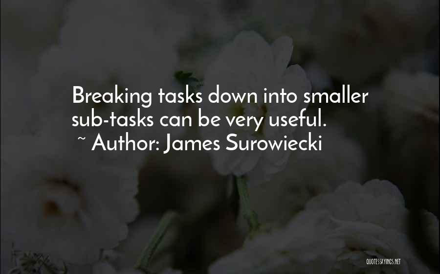 James Surowiecki Quotes: Breaking Tasks Down Into Smaller Sub-tasks Can Be Very Useful.