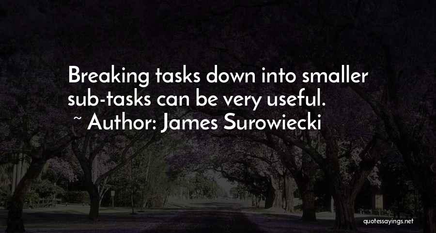 James Surowiecki Quotes: Breaking Tasks Down Into Smaller Sub-tasks Can Be Very Useful.