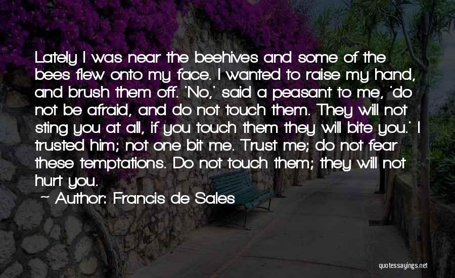 Francis De Sales Quotes: Lately I Was Near The Beehives And Some Of The Bees Flew Onto My Face. I Wanted To Raise My