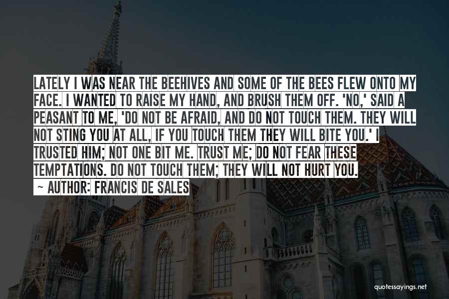 Francis De Sales Quotes: Lately I Was Near The Beehives And Some Of The Bees Flew Onto My Face. I Wanted To Raise My