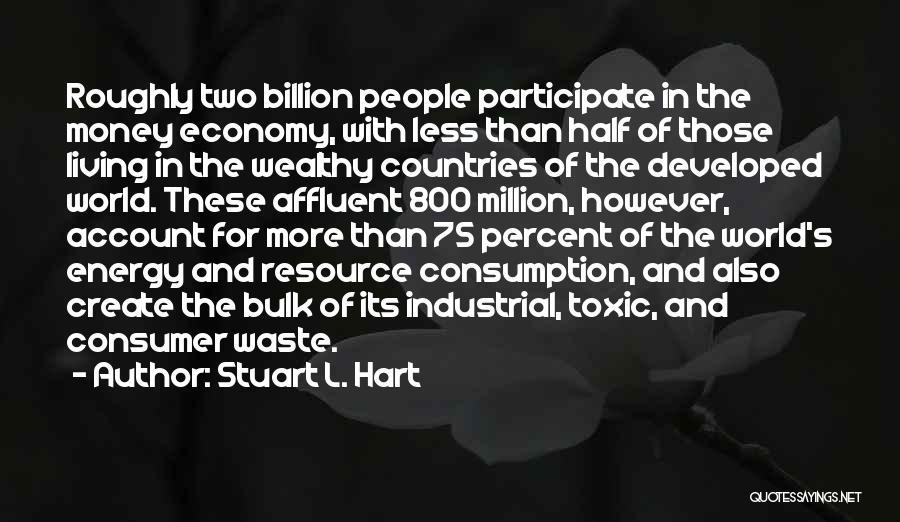 Stuart L. Hart Quotes: Roughly Two Billion People Participate In The Money Economy, With Less Than Half Of Those Living In The Wealthy Countries