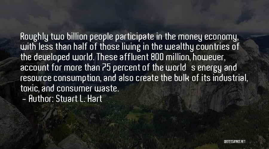 Stuart L. Hart Quotes: Roughly Two Billion People Participate In The Money Economy, With Less Than Half Of Those Living In The Wealthy Countries