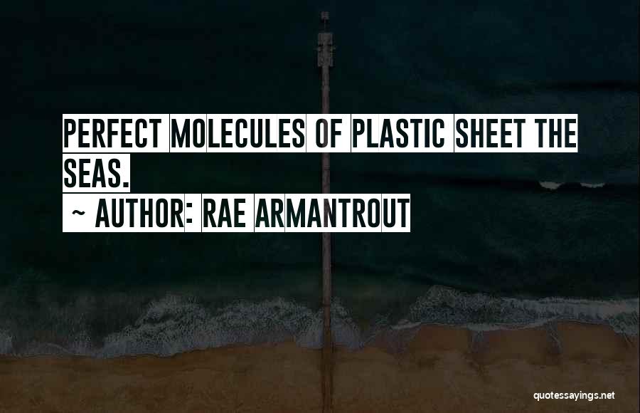 Rae Armantrout Quotes: Perfect Molecules Of Plastic Sheet The Seas.