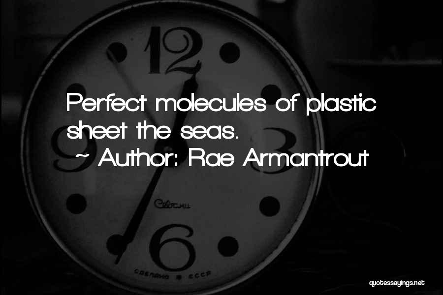 Rae Armantrout Quotes: Perfect Molecules Of Plastic Sheet The Seas.