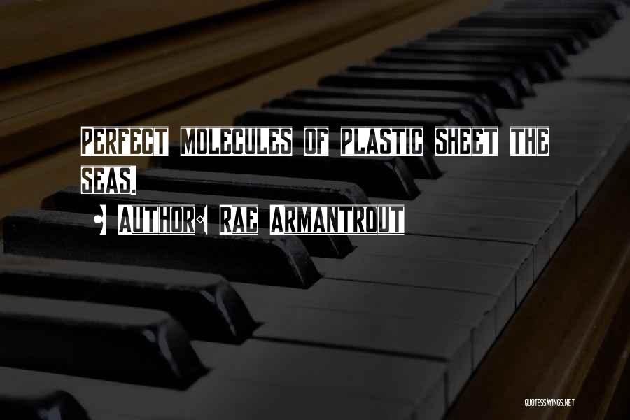 Rae Armantrout Quotes: Perfect Molecules Of Plastic Sheet The Seas.