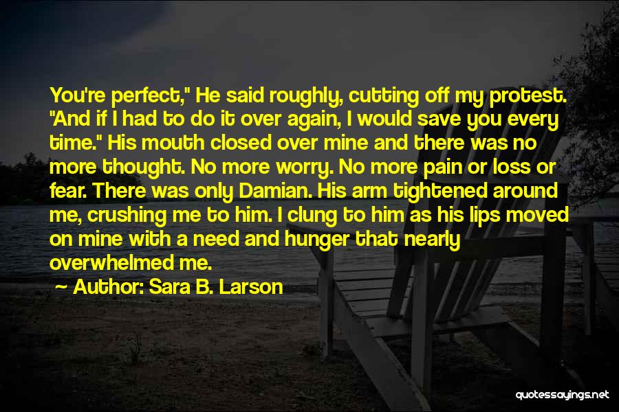 Sara B. Larson Quotes: You're Perfect, He Said Roughly, Cutting Off My Protest. And If I Had To Do It Over Again, I Would