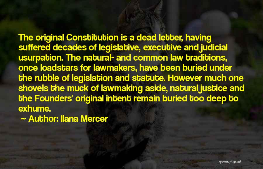 Ilana Mercer Quotes: The Original Constitution Is A Dead Letter, Having Suffered Decades Of Legislative, Executive And Judicial Usurpation. The Natural- And Common