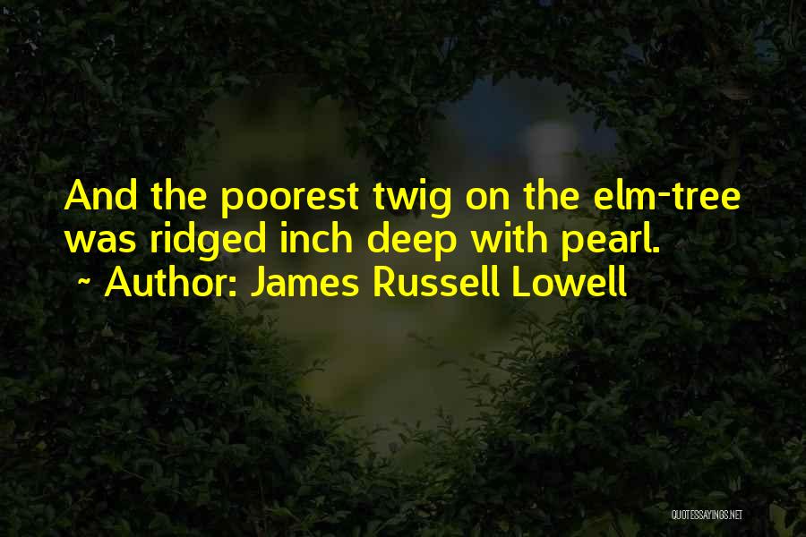 James Russell Lowell Quotes: And The Poorest Twig On The Elm-tree Was Ridged Inch Deep With Pearl.