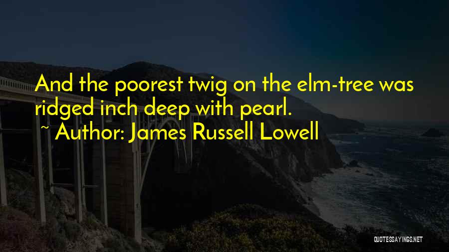 James Russell Lowell Quotes: And The Poorest Twig On The Elm-tree Was Ridged Inch Deep With Pearl.