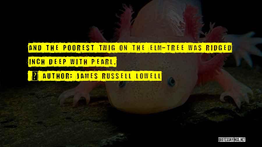 James Russell Lowell Quotes: And The Poorest Twig On The Elm-tree Was Ridged Inch Deep With Pearl.