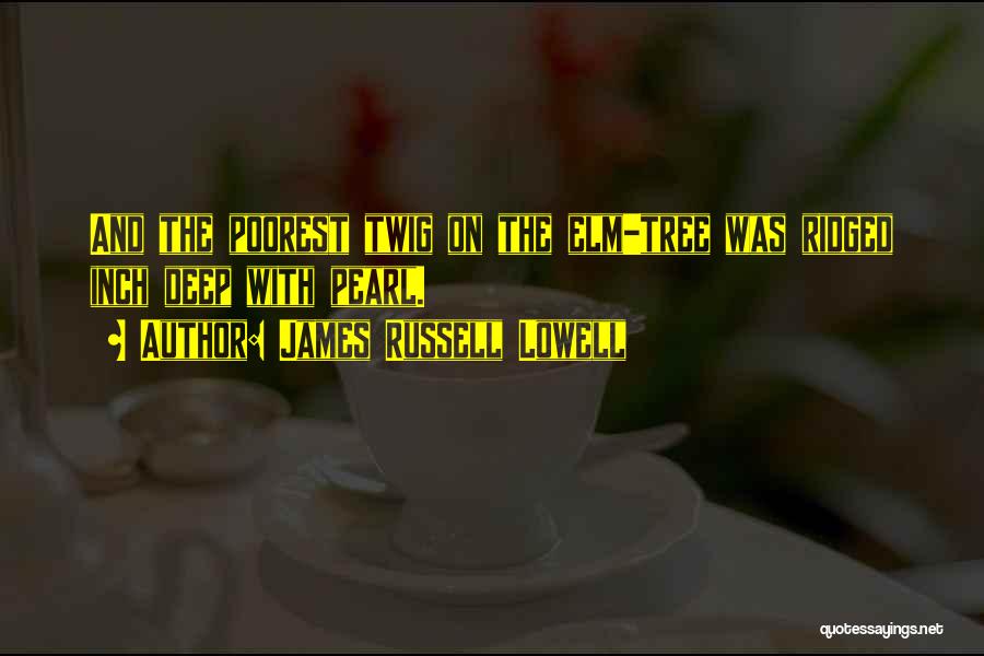 James Russell Lowell Quotes: And The Poorest Twig On The Elm-tree Was Ridged Inch Deep With Pearl.