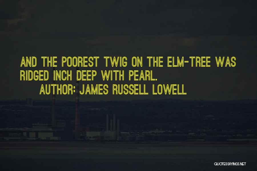 James Russell Lowell Quotes: And The Poorest Twig On The Elm-tree Was Ridged Inch Deep With Pearl.