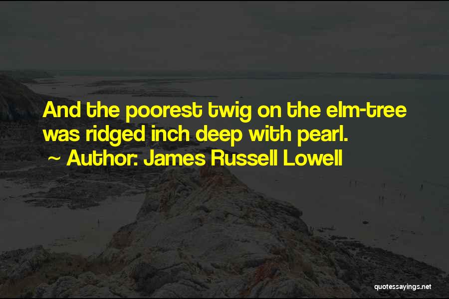 James Russell Lowell Quotes: And The Poorest Twig On The Elm-tree Was Ridged Inch Deep With Pearl.